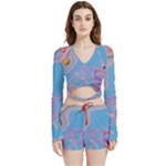 My Pour Cup Painting CBDOilPrincess 2f6f4687-760e-4dbb-9602-faede491240e Velvet Wrap Crop Top and Shorts Set
