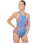 My Pour Cup Painting CBDOilPrincess 2f6f4687-760e-4dbb-9602-faede491240e High Neck One Piece Swimsuit
