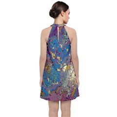 Velvet Halter Neckline Dress  