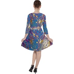 Quarter Sleeve Ruffle Waist Dress 