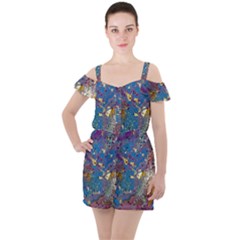 Ruffle Cut Out Chiffon Playsuit 