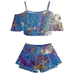 Kids  Off Shoulder Skirt Bikini 