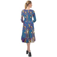 Ruffle End Midi Chiffon Dress 