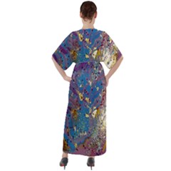 V-Neck Boho Style Maxi Dress 