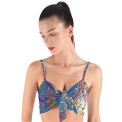 Woven Tie Front Bralet 