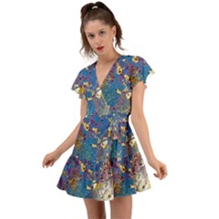 Flutter Sleeve Wrap Dress 