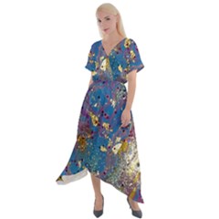 Cross Front Sharkbite Hem Maxi Dress 