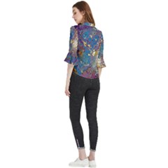 Loose Horn Sleeve Chiffon Blouse 