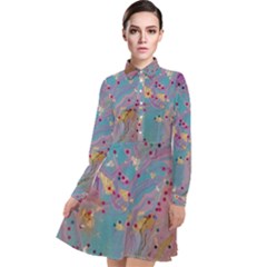 Long Sleeve Chiffon Shirt Dress 