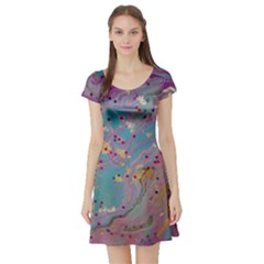 Short Sleeve Skater Dress Front Short Sleeve Skater Dress Front