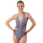 My Pour Cup Painting CBDOilPrincess E675363f-9066-4fc0-b5e7-9ca642760b58 Halter Cut-Out One Piece Swimsuit