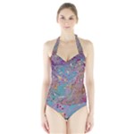 My Pour Cup Painting CBDOilPrincess E675363f-9066-4fc0-b5e7-9ca642760b58 Halter Swimsuit