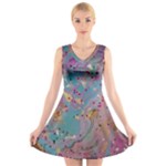 My Pour Cup Painting CBDOilPrincess E675363f-9066-4fc0-b5e7-9ca642760b58 V-Neck Sleeveless Dress