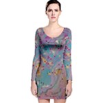 My Pour Cup Painting CBDOilPrincess E675363f-9066-4fc0-b5e7-9ca642760b58 Long Sleeve Velvet Bodycon Dress