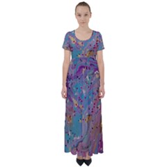 High Waist Short Sleeve Maxi Dress 