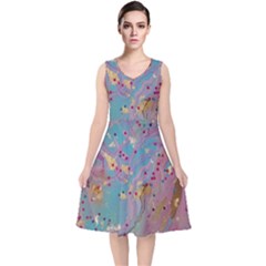 V-Neck Midi Sleeveless Dress  