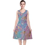 My Pour Cup Painting CBDOilPrincess E675363f-9066-4fc0-b5e7-9ca642760b58 V-Neck Midi Sleeveless Dress 