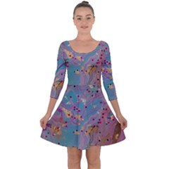 Quarter Sleeve Skater Dress 
