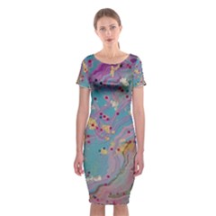 Classic Short Sleeve Midi Dress Front Classic Short Sleeve Midi Dress Front