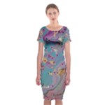 My Pour Cup Painting CBDOilPrincess E675363f-9066-4fc0-b5e7-9ca642760b58 Classic Short Sleeve Midi Dress