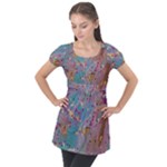 My Pour Cup Painting CBDOilPrincess E675363f-9066-4fc0-b5e7-9ca642760b58 Puff Sleeve Tunic Top