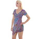 My Pour Cup Painting CBDOilPrincess E675363f-9066-4fc0-b5e7-9ca642760b58 Short Sleeve Asymmetric Mini Dress