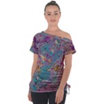 My Pour Cup Painting CBDOilPrincess E675363f-9066-4fc0-b5e7-9ca642760b58 Off Shoulder Tie-Up Tee