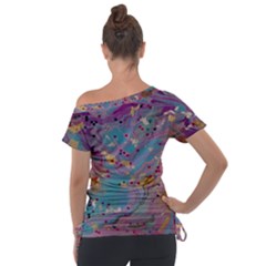 Off Shoulder Tie-Up T-Shirt 
