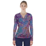 My Pour Cup Painting CBDOilPrincess E675363f-9066-4fc0-b5e7-9ca642760b58 V-Neck Long Sleeve Top