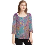 My Pour Cup Painting CBDOilPrincess E675363f-9066-4fc0-b5e7-9ca642760b58 Chiffon Quarter Sleeve Blouse