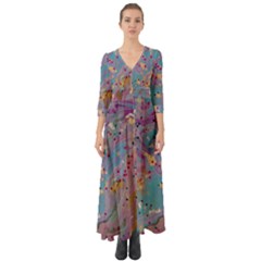 Button Up Boho Maxi Dress 