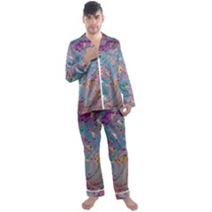 Men s Long Sleeve Satin Pajamas Set 