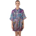 My Pour Cup Painting CBDOilPrincess E675363f-9066-4fc0-b5e7-9ca642760b58 Half Sleeve Satin Kimono 