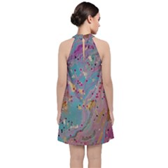 Velvet Halter Neckline Dress  