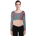 My Pour Cup Painting CBDOilPrincess E675363f-9066-4fc0-b5e7-9ca642760b58 Velvet Long Sleeve Crop Top