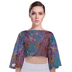 Tie Back Butterfly Sleeve Chiffon Top 