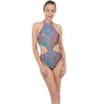 My Pour Cup Painting CBDOilPrincess E675363f-9066-4fc0-b5e7-9ca642760b58 Halter Side Cut Swimsuit