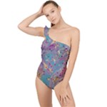 My Pour Cup Painting CBDOilPrincess E675363f-9066-4fc0-b5e7-9ca642760b58 Frilly One Shoulder Swimsuit