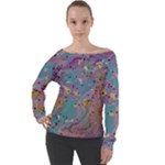 My Pour Cup Painting CBDOilPrincess E675363f-9066-4fc0-b5e7-9ca642760b58 Off Shoulder Long Sleeve Velour Top