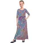 My Pour Cup Painting CBDOilPrincess E675363f-9066-4fc0-b5e7-9ca642760b58 Kids  Quarter Sleeve Maxi Dress