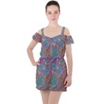 My Pour Cup Painting CBDOilPrincess E675363f-9066-4fc0-b5e7-9ca642760b58 Ruffle Cut Out Chiffon Playsuit