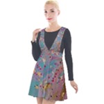 My Pour Cup Painting CBDOilPrincess E675363f-9066-4fc0-b5e7-9ca642760b58 Plunge Pinafore Velour Dress