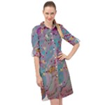 My Pour Cup Painting CBDOilPrincess E675363f-9066-4fc0-b5e7-9ca642760b58 Long Sleeve Mini Shirt Dress