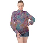 My Pour Cup Painting CBDOilPrincess E675363f-9066-4fc0-b5e7-9ca642760b58 High Neck Long Sleeve Chiffon Top