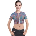 My Pour Cup Painting CBDOilPrincess E675363f-9066-4fc0-b5e7-9ca642760b58 Short Sleeve Cropped Jacket