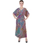 My Pour Cup Painting CBDOilPrincess E675363f-9066-4fc0-b5e7-9ca642760b58 V-Neck Boho Style Maxi Dress