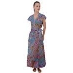 My Pour Cup Painting CBDOilPrincess E675363f-9066-4fc0-b5e7-9ca642760b58 Flutter Sleeve Maxi Dress