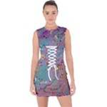 My Pour Cup Painting CBDOilPrincess E675363f-9066-4fc0-b5e7-9ca642760b58 Lace Up Front Bodycon Dress