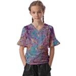 My Pour Cup Painting CBDOilPrincess E675363f-9066-4fc0-b5e7-9ca642760b58 V-Neck Horn Sleeve Blouse