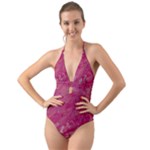 My Pour Cup Painting CBDOilPrincess 5ccf1e57-fc80-4e9f-bf46-a93057c672a9 Halter Cut-Out One Piece Swimsuit